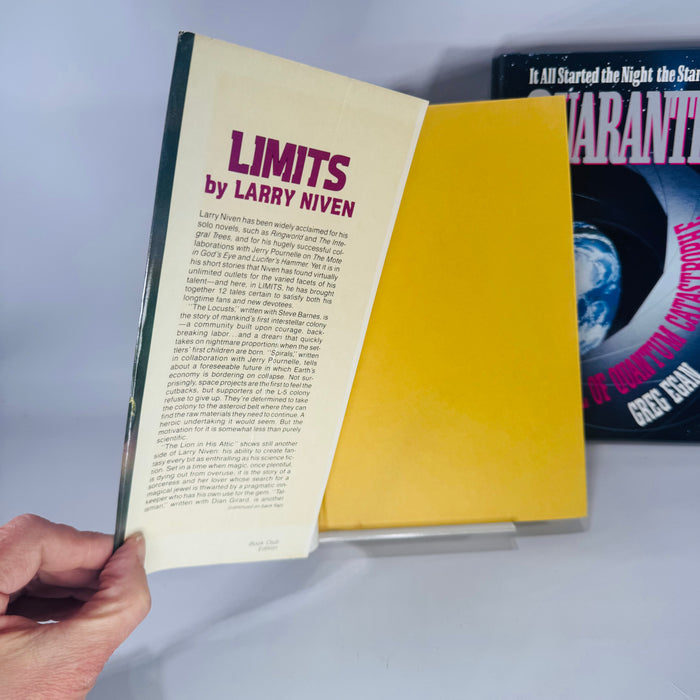 Vintage Science Fiction Hardcover Bundle — Limits (1985) + Quarantine (1995) — Larry Niven & Greg Egan | Dust Jackets, Science Fiction