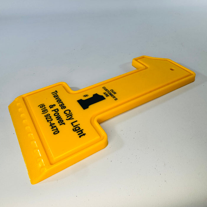 Vintage Traverse City Light & Power Ice Scraper, Number 1 Promotional Scraper, TCL&P Advertising, Yellow Utility Giveaway