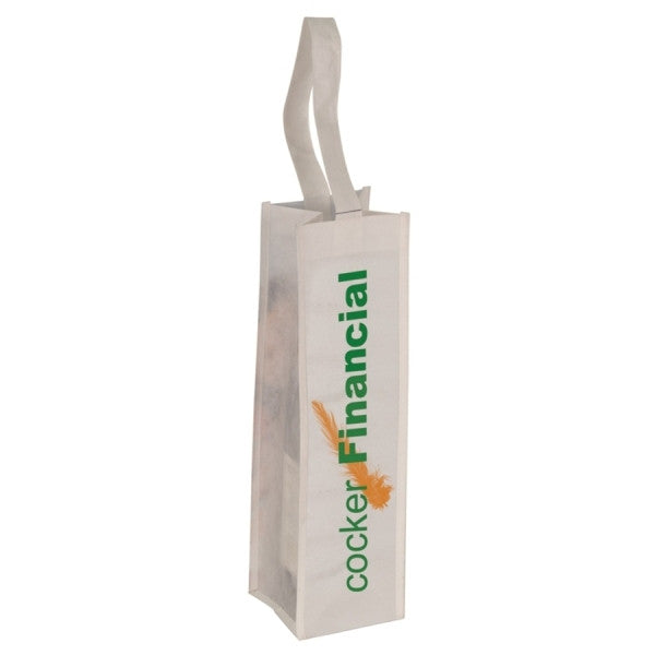 White Canvas 4" Gusset Wine Bag with Your Own Design