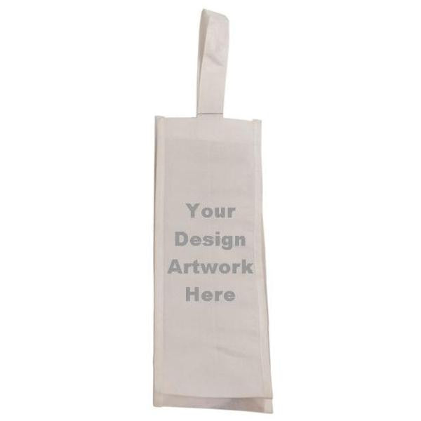 White Canvas 4 Inch Gusset Sublimatable Wine Bag