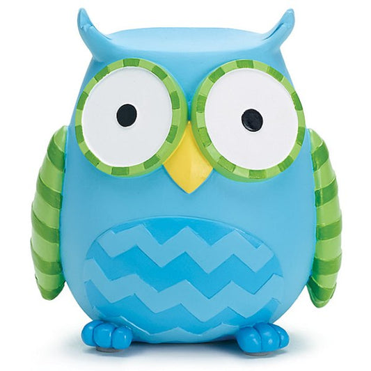 WHO'S CUTEST BOY Blue Owl Resin Bank