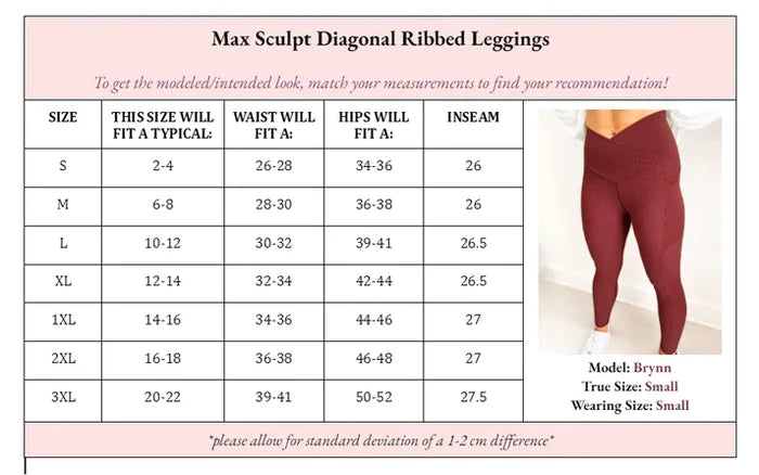 Wisteria Max Sculpt Diagonal Ribbed Leggings Women > Pants > Leggings Blakely Designs