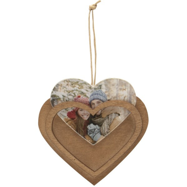 Wood Heart Photo Ornament Insert