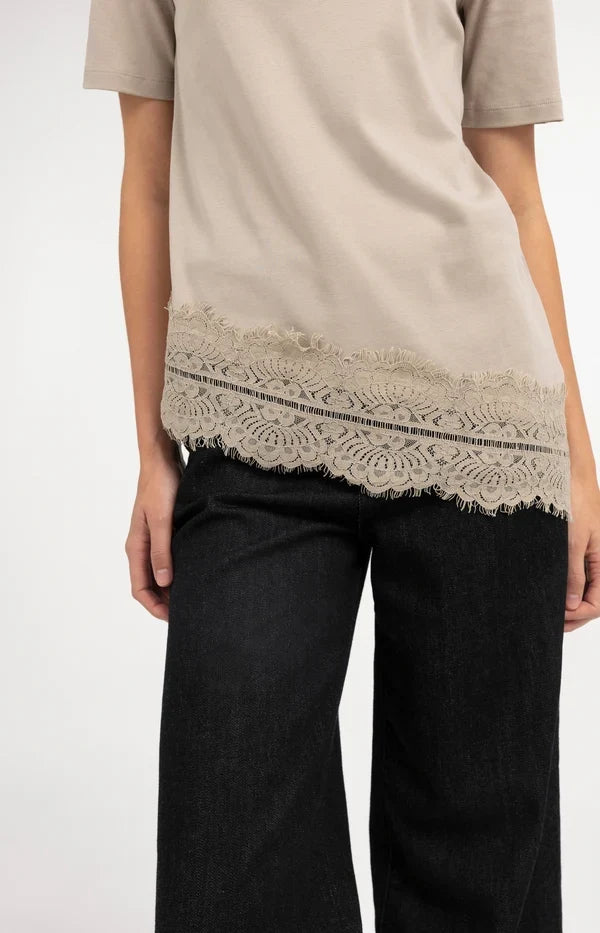 Yaya Jersey T-shirt with Lace Hem - Precious Sparkle