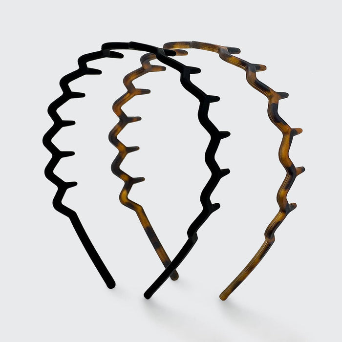 Zig Zag Headband 2pc - Black & Tort – alternate view 3